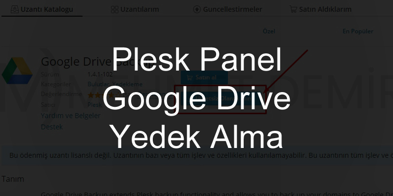 Plesk Panel Google Drive Yedek Alma